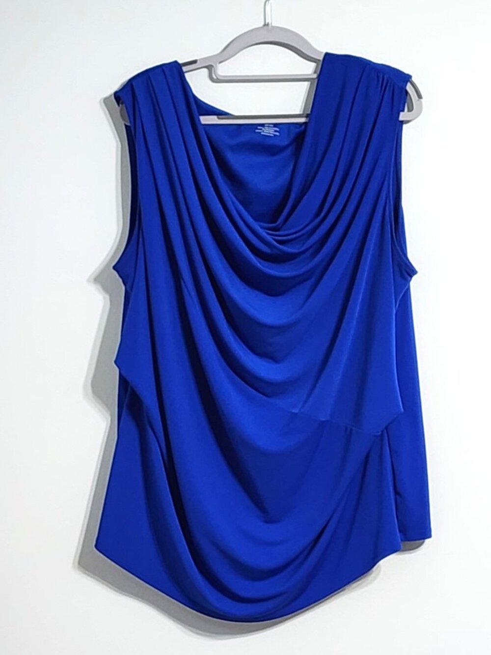 Lane Bryant Royal Blue Draped Cowl Neck Sleeveless Blouse Size 22/24